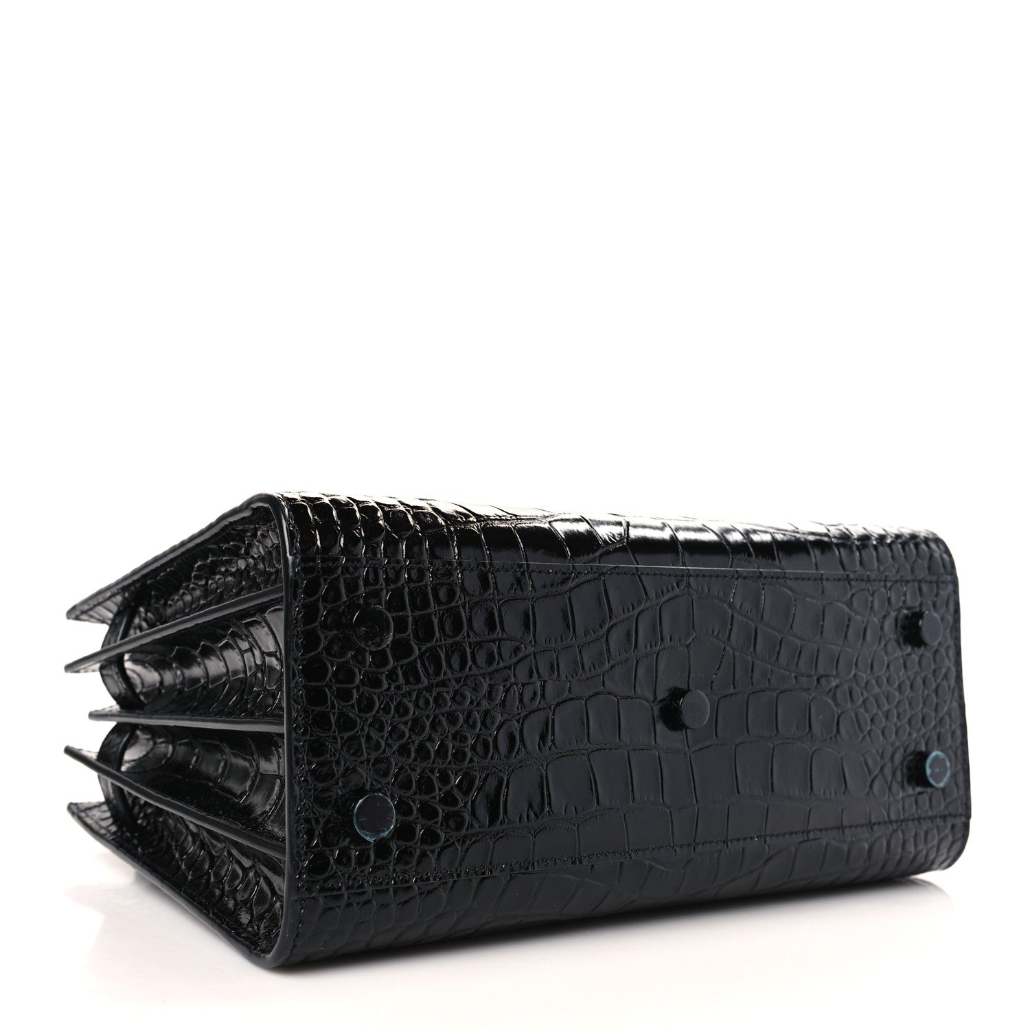 Saint Laurent Calfskin Crocodile Embossed Baby Sac De Jour Black 4 of 9
