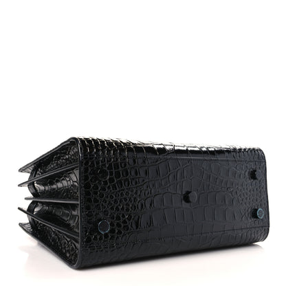 Saint Laurent Calfskin Crocodile Embossed Baby Sac De Jour Black 4 of 9