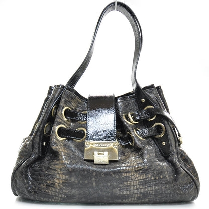 Jimmy Choo Lizard Embossed Leather Riki Bag 1 of 10
