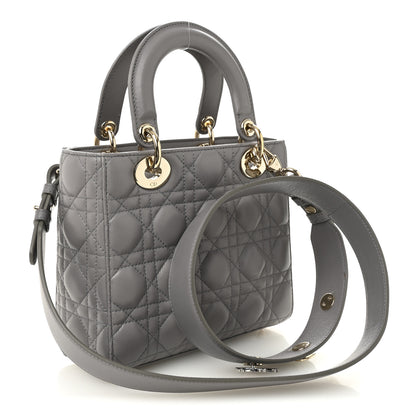 Christian Dior Lambskin Cannage Small Lucky Badges My Lady Dior Grey 3 of 10