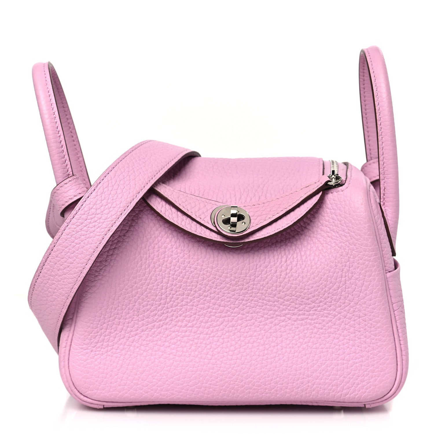 Hermes Taurillon Clemence Mini Lindy 20 Mauve Sylvestre 1 of 10