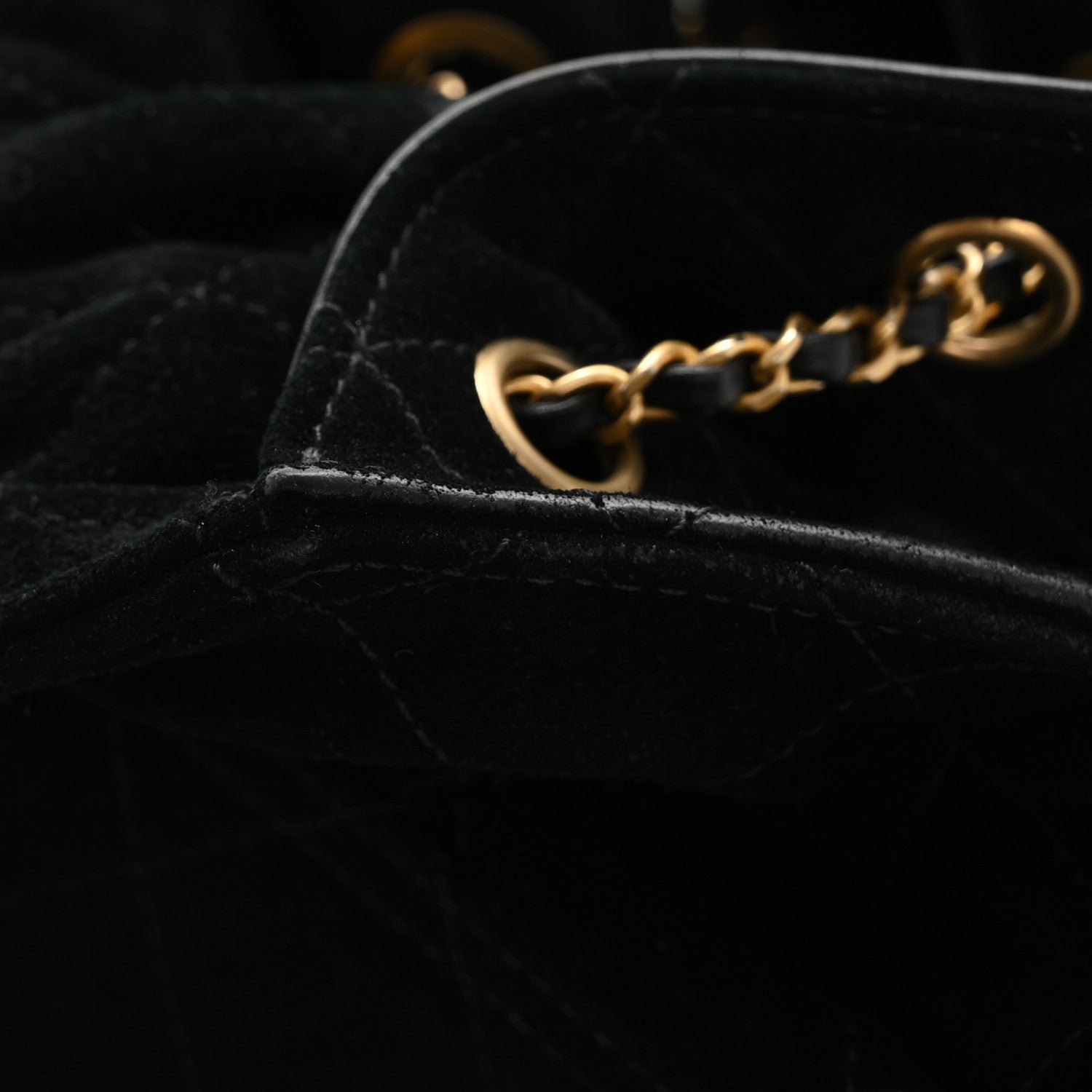 Chanel Suede Quilted Medium Chanel 25 Handbag Black 12 of 13