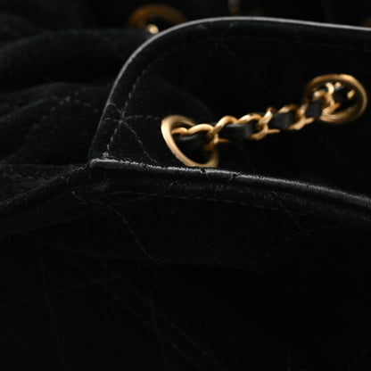 Chanel Suede Quilted Medium Chanel 25 Handbag Black 12 of 13
