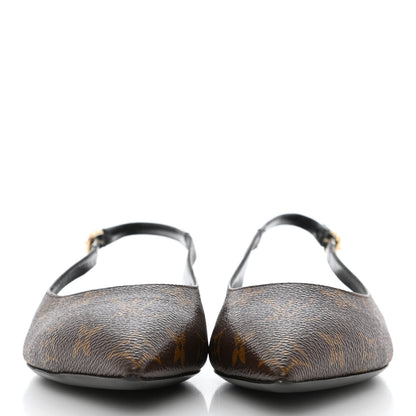 Louis Vuitton Patent Monogram Cherie Slingback Ballerina Flats 37.5 2 of 9