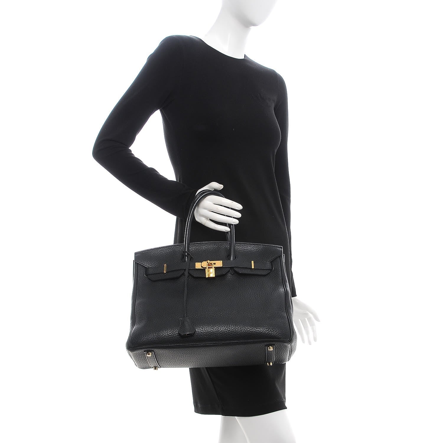 Hermes Taurillon Clemence Birkin 35 Black 2 of 36