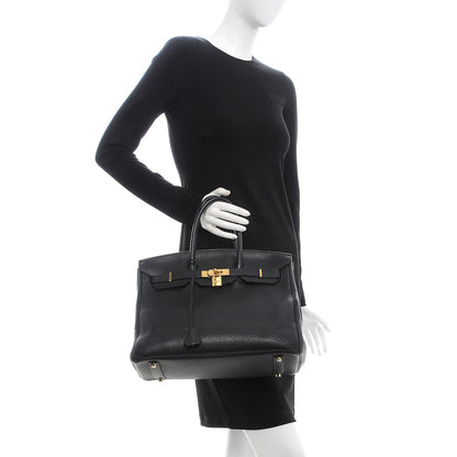 Hermes Taurillon Clemence Birkin 35 Black 2 of 36