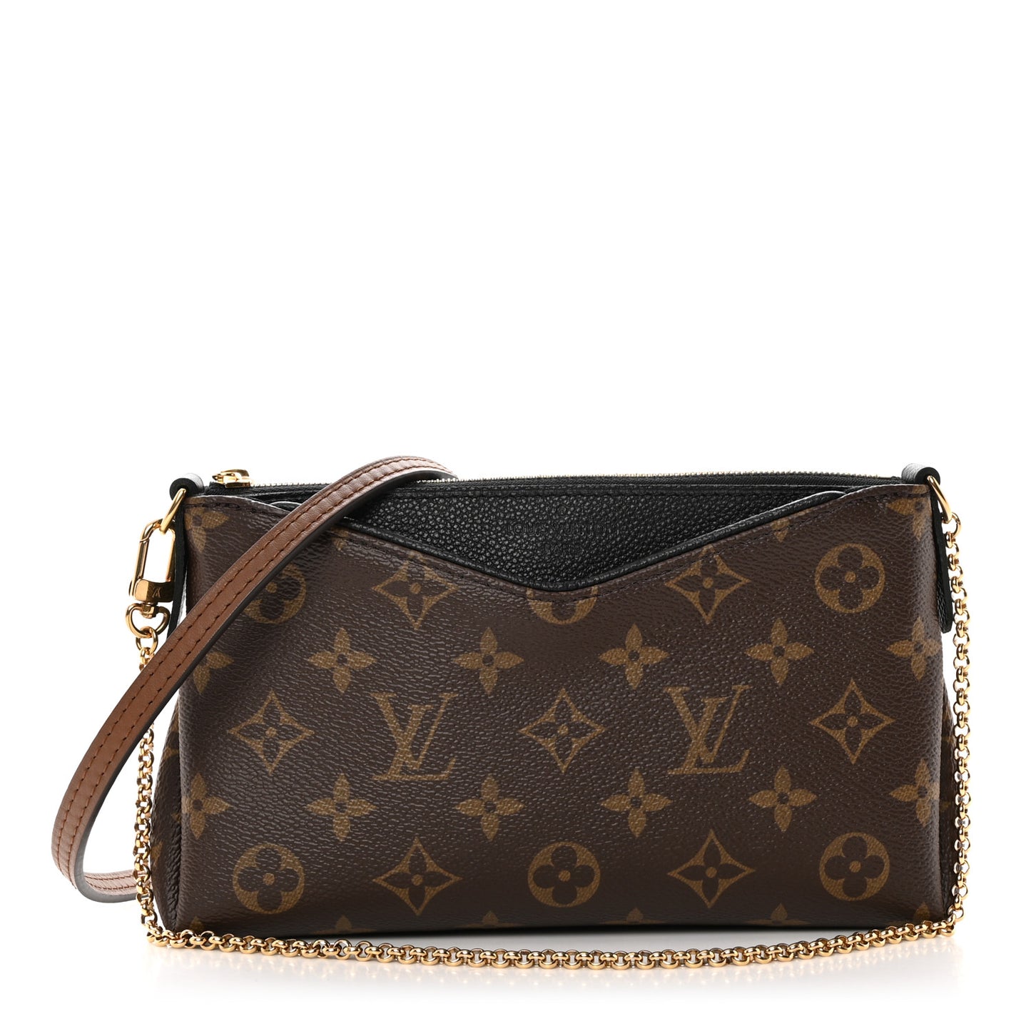 LOUIS VUITTON Monogram Pallas Clutch Black