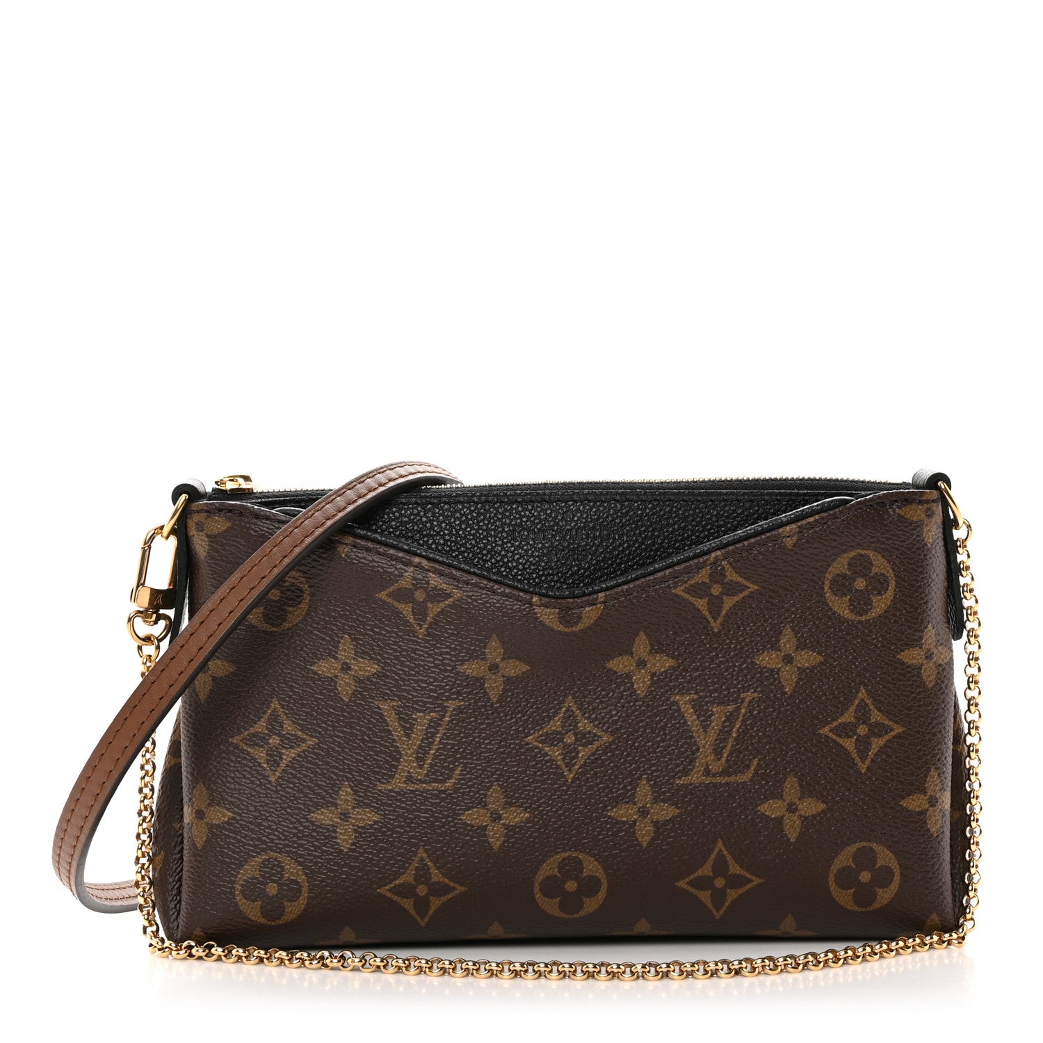 Louis Vuitton LOUIS VUITTON Monogram Pallas Clutch Black 1 of 9