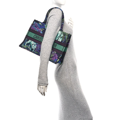Christian Dior Canvas Embroidered Medium Toile de Jouy Voyage Book Tote Blue Multicolor 2 of 10