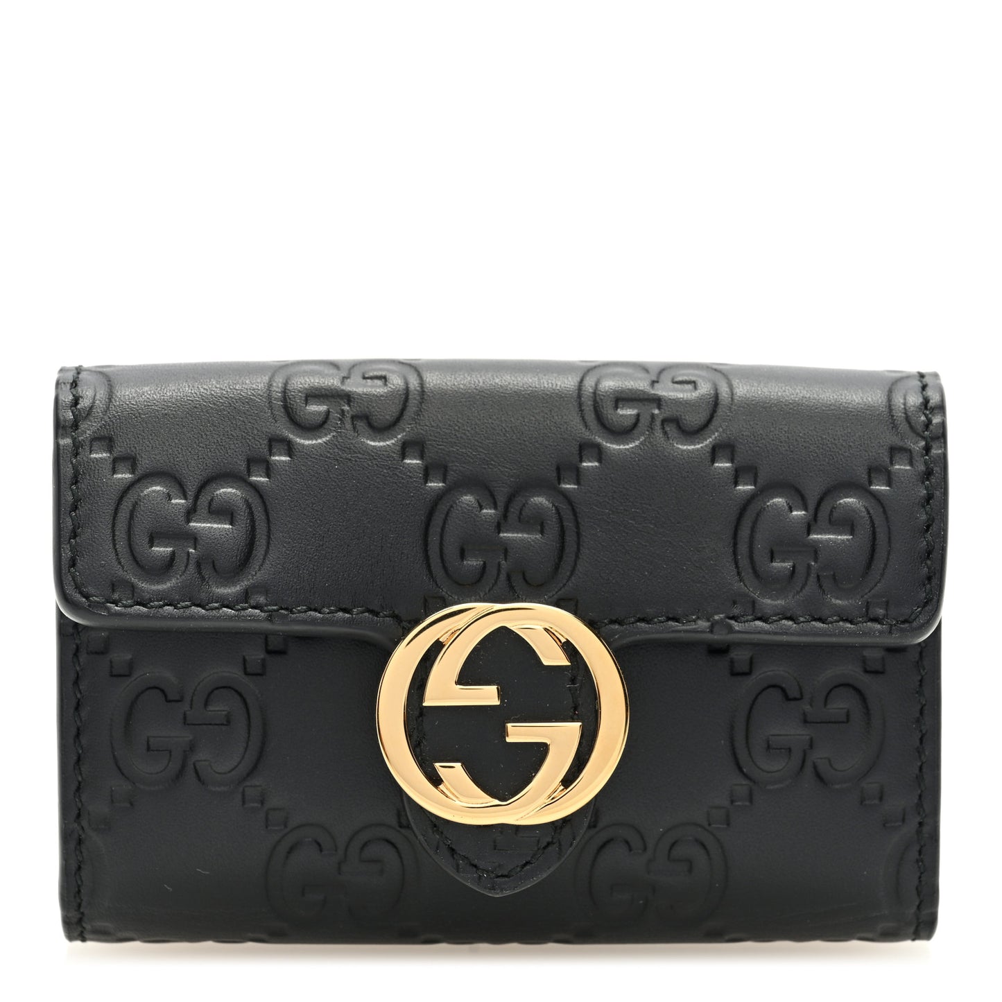 Guccissima Icon Signature 6 Key Holder Case Black