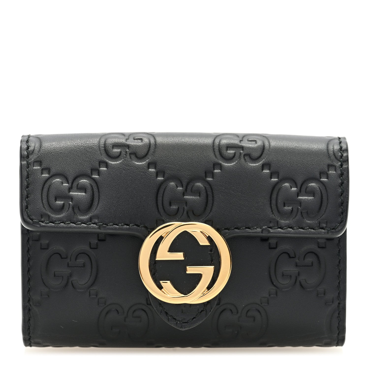 Gucci Guccissima Icon Signature 6 Key Holder Case Black 1 of 6