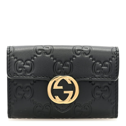 Gucci Guccissima Icon Signature 6 Key Holder Case Black 1 of 6