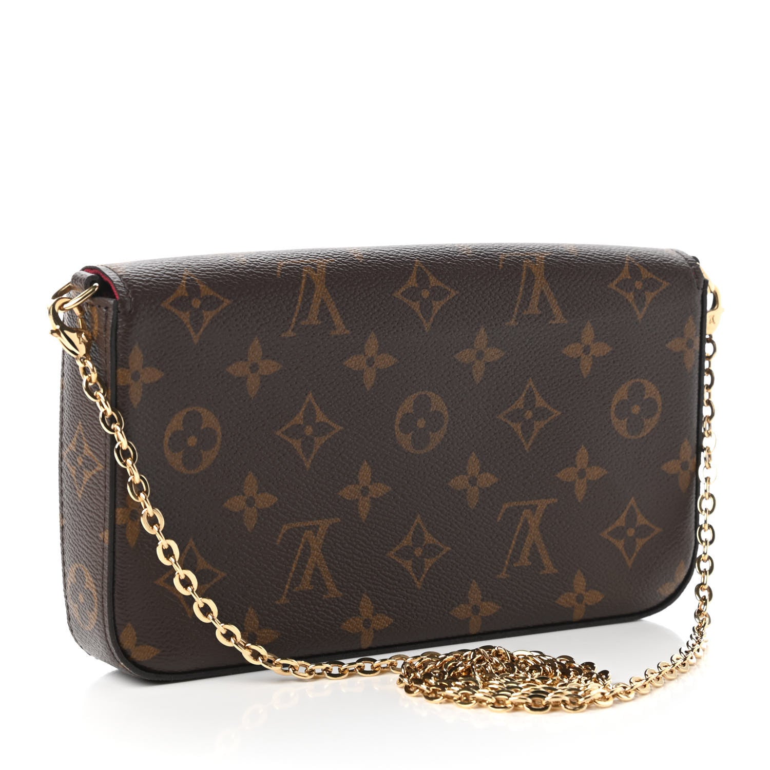Louis Vuitton Monogram Pochette Felicie Chain Wallet Fuchsia 3 of 11