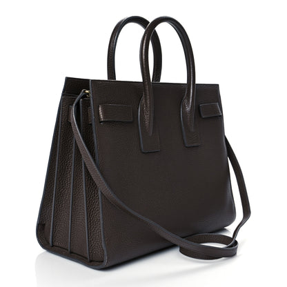 Saint Laurent Grained Calfskin Small Sac De Jour Fog Dark Brown 3 of 10