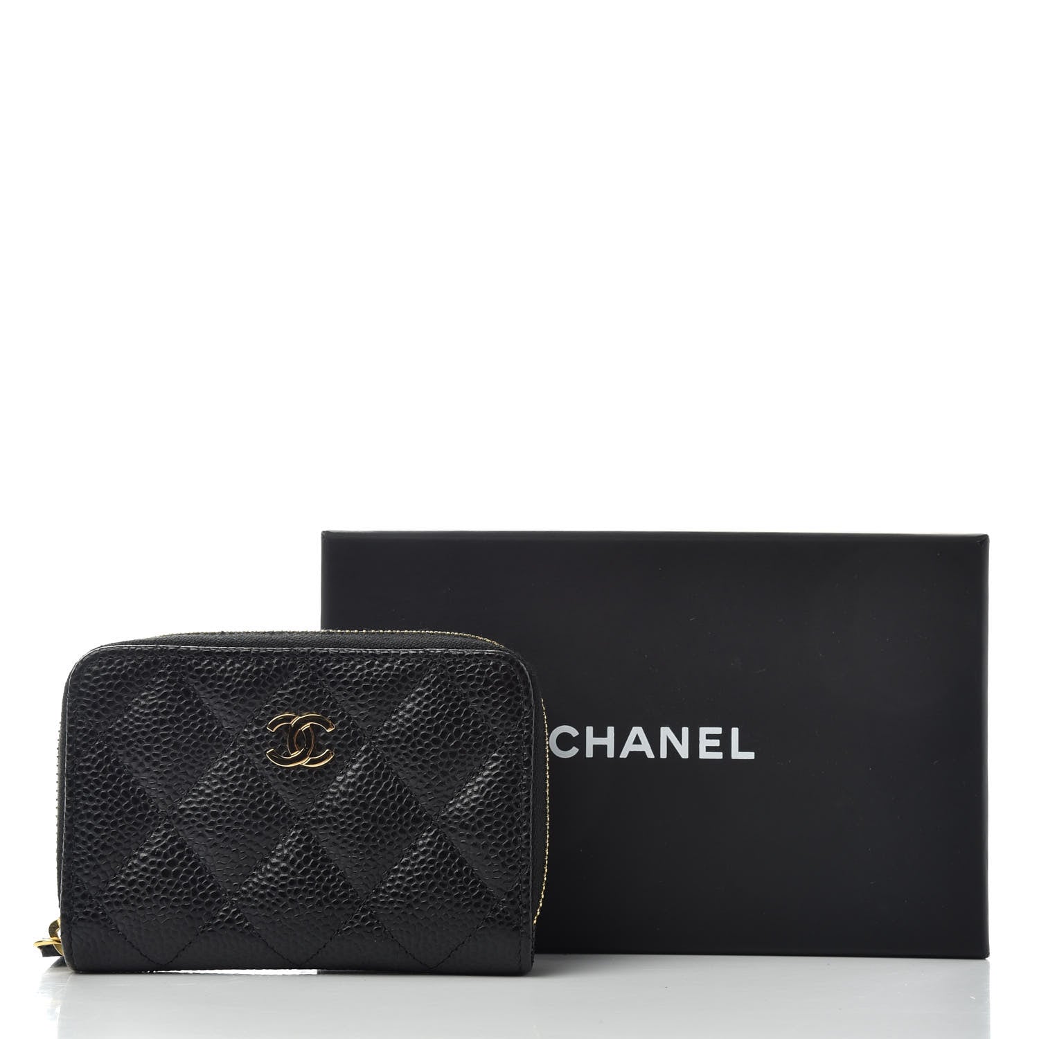 Chanel Caviar Quilted Zip Coin Purse Black 8 of 8