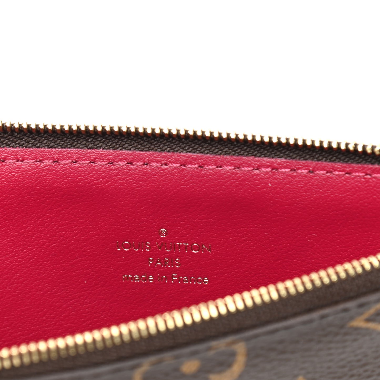 Monogram Felicie Chain Wallet Zippered Insert Fuchsia