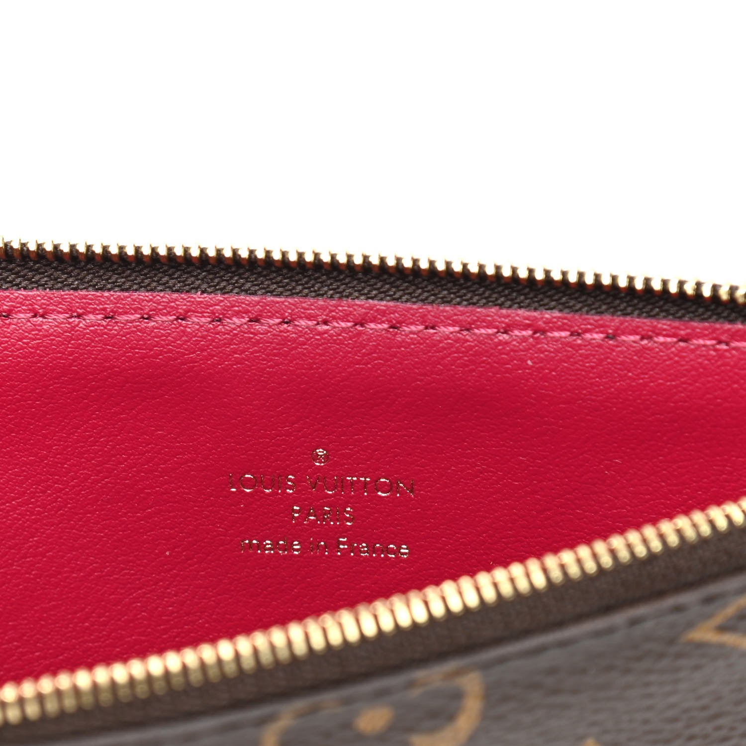 Louis Vuitton Monogram Felicie Chain Wallet Zippered Insert Fuchsia 4 of 4