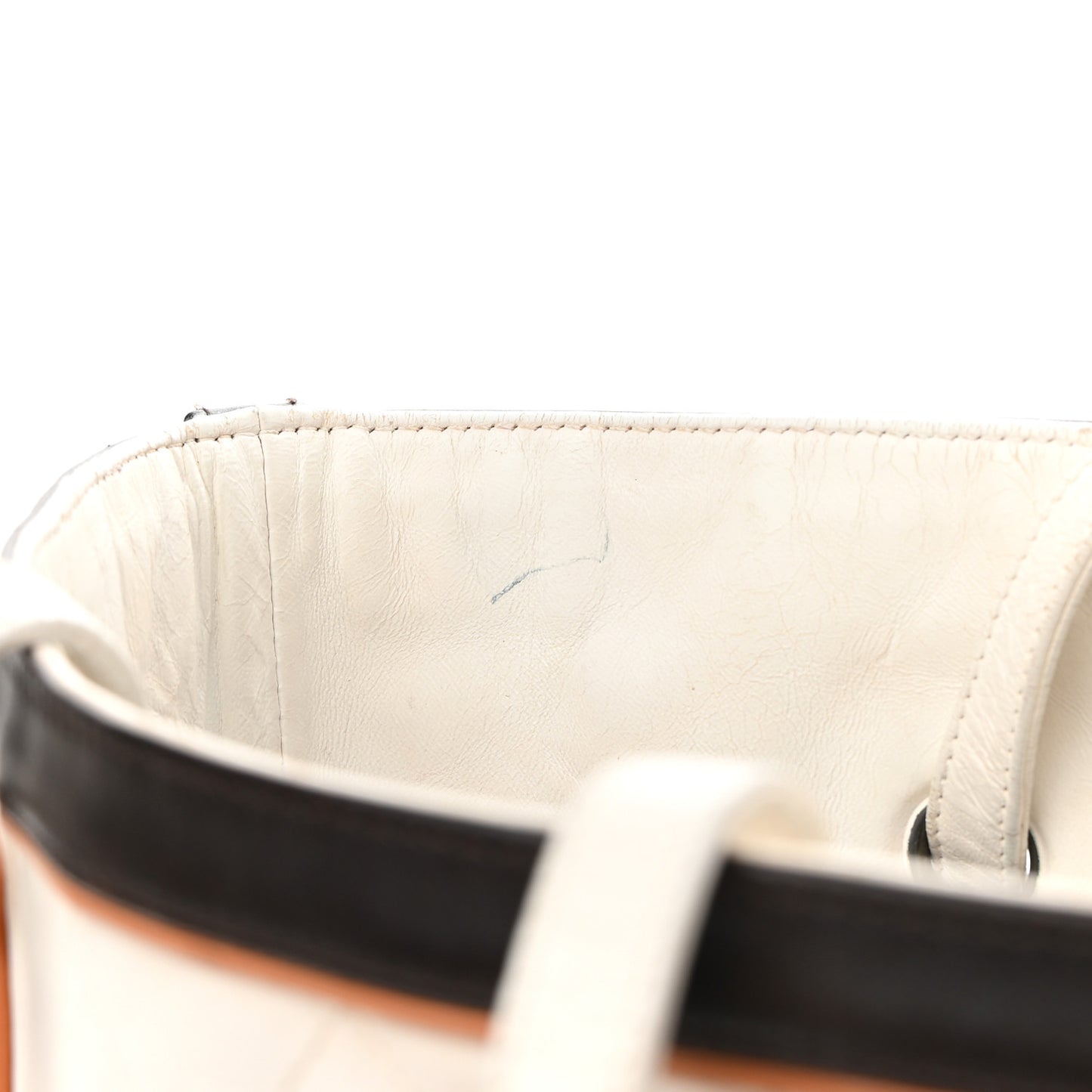 Lambskin Quilted CC Charm Tote White Multicolor