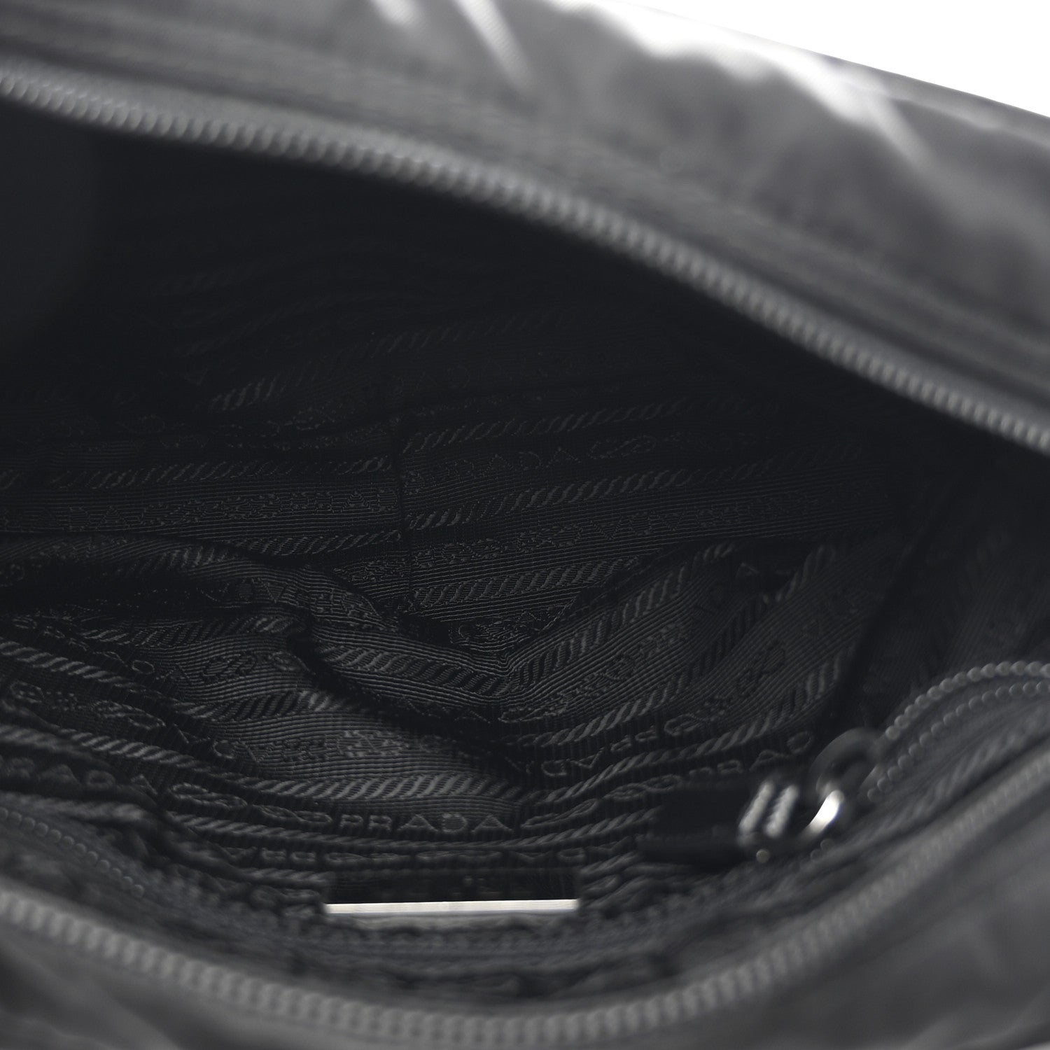 Prada Re-Nylon Vela Saffiano Pocket Double Zip Shoulder Bag Black 5 of 10