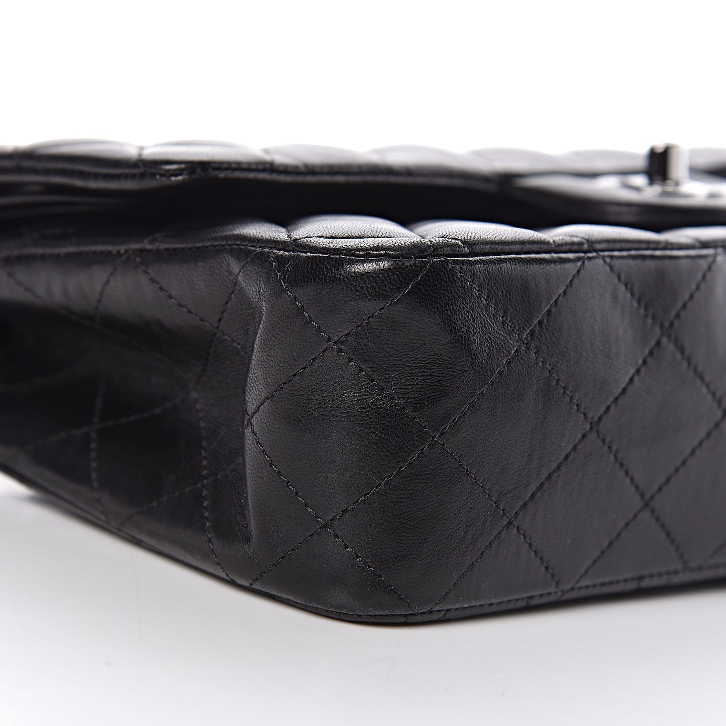 Lambskin Quilted Medium Double Flap Black