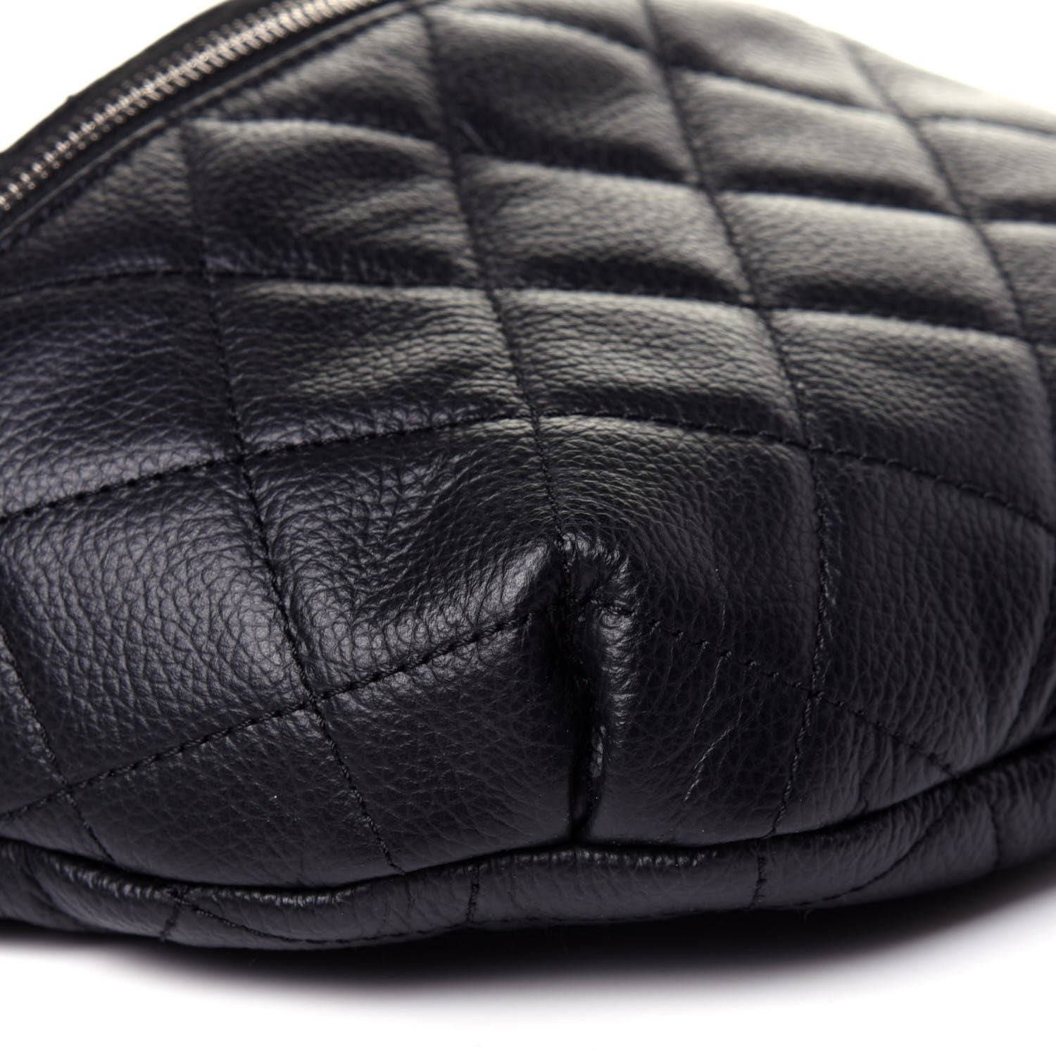 Chanel Grained Calfskin Quilted Waist Belt Bag Black 8 of 12