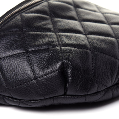 Chanel Grained Calfskin Quilted Waist Belt Bag Black 8 of 12