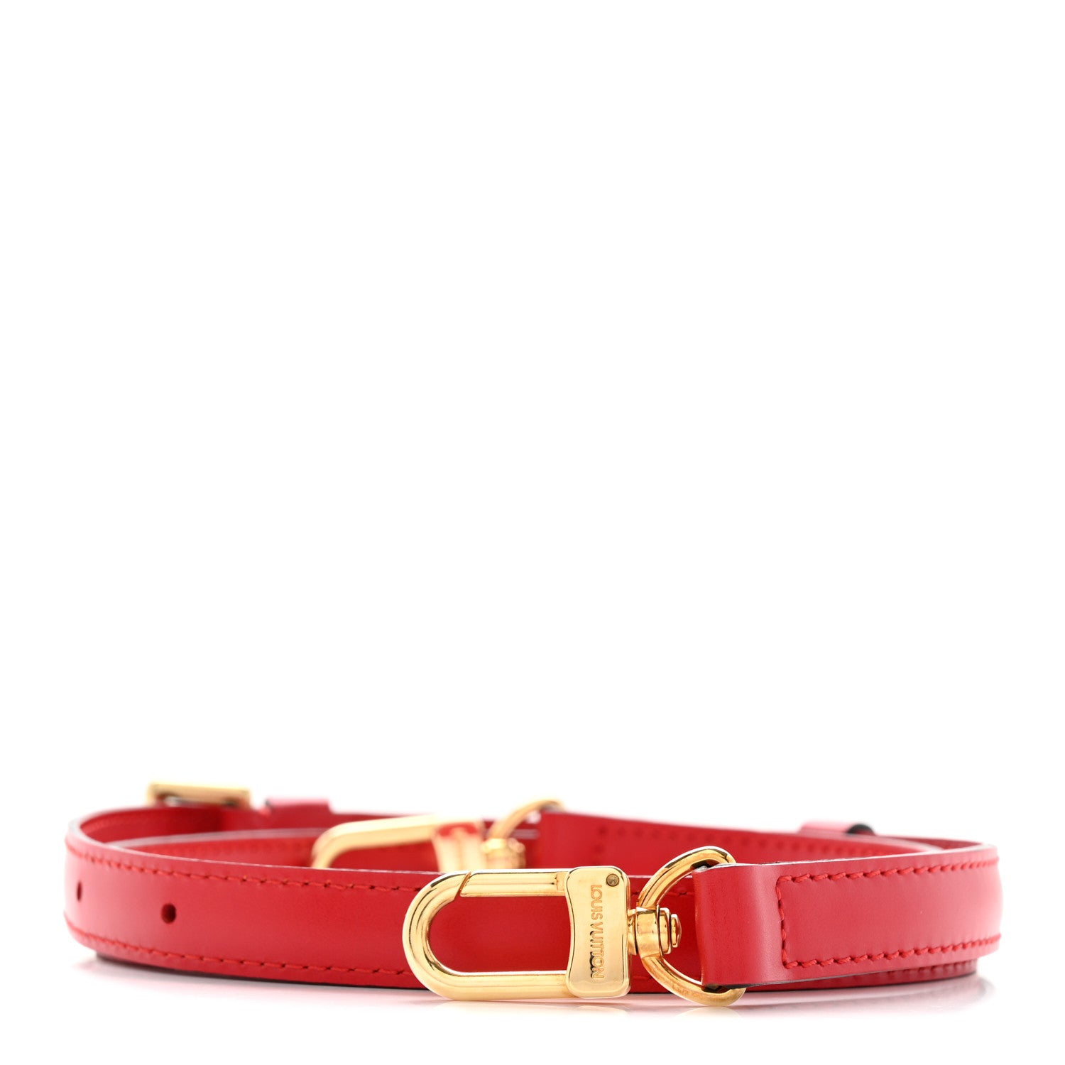 Louis Vuitton Calfskin 16mm Adjustable Shoulder Strap Red 1 of 4