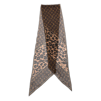 Louis Vuitton Silk Crepe Leopard Monogram Scarf 2 of 4