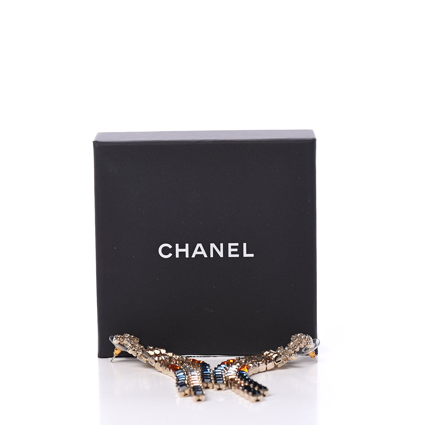 Crystal Skyline CC Drop Earrings Gold Blue Black Red