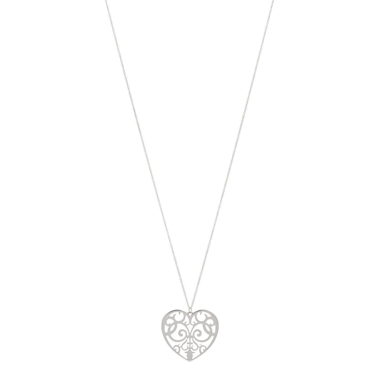 Tiffany Sterling Silver Enchant Heart Pendant Necklace 1 of 3