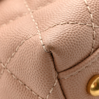 Chanel Caviar Quilted Medium Coco Handle Flap Light Beige 12 of 14