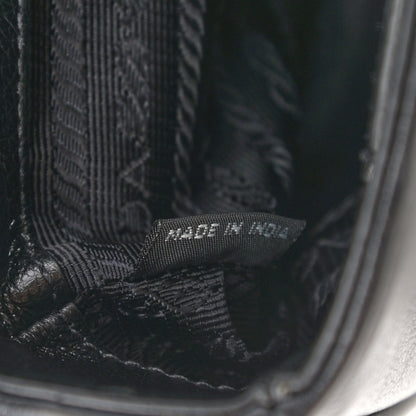 Prada Glace Calfskin Studded Crossbody Black 7 of 9
