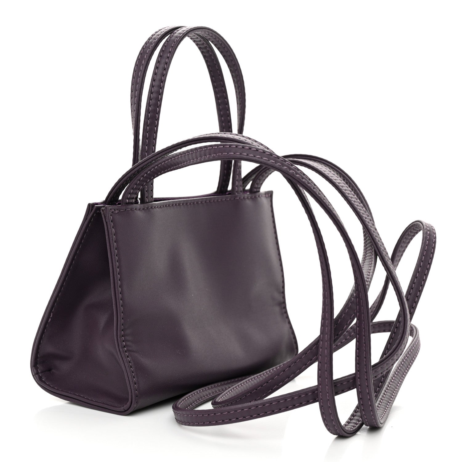Telfar Vegan Leather Small Shopping Bag Eggplant 3 of 10