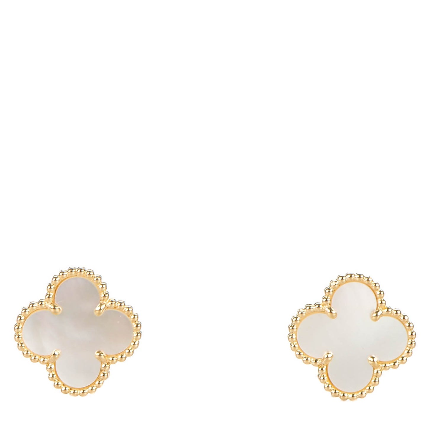 18K Yellow Gold Mother of Pearl Vintage Alhambra Earrings