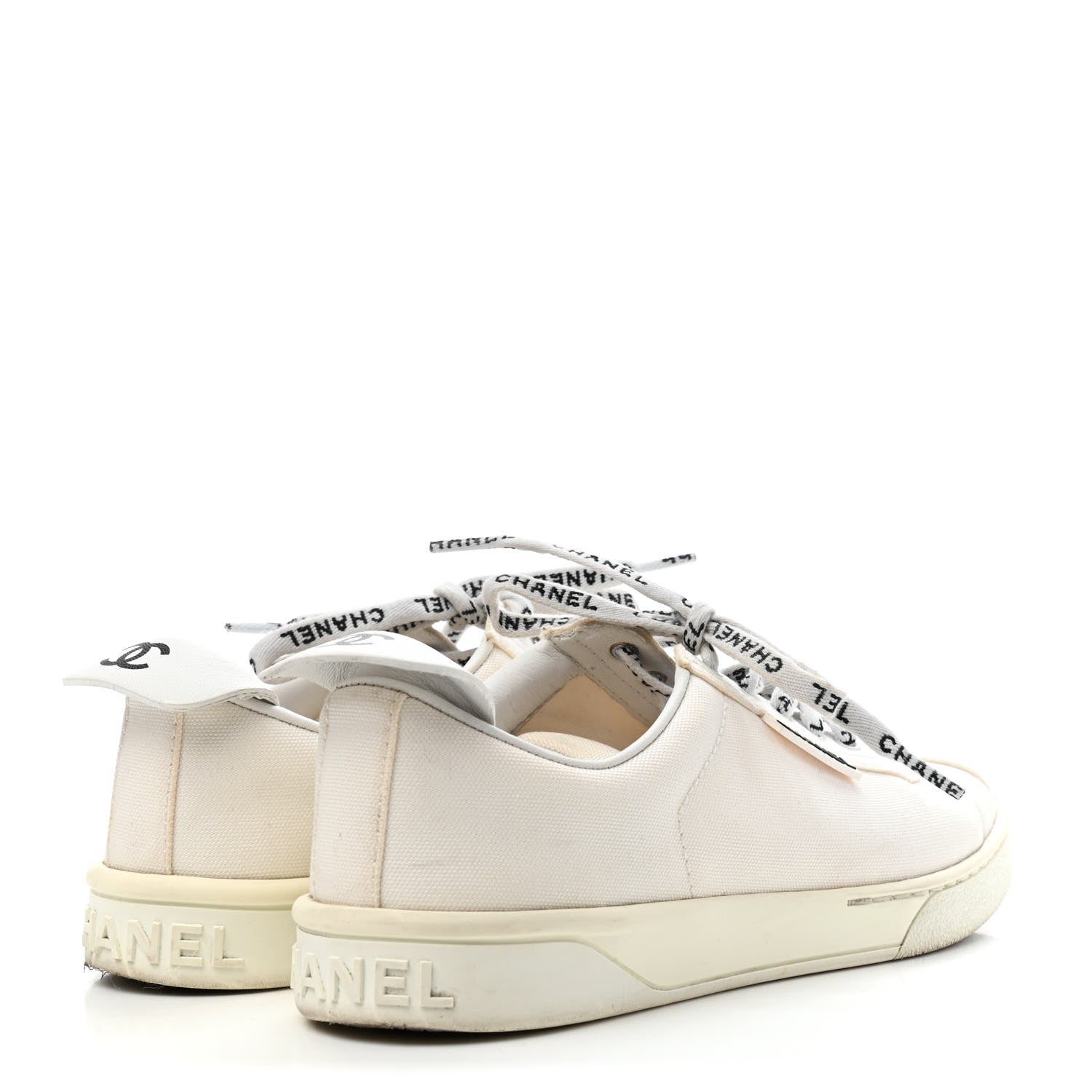 Chanel Canvas Womens Sneakers 37 Ivory 4 of 4
