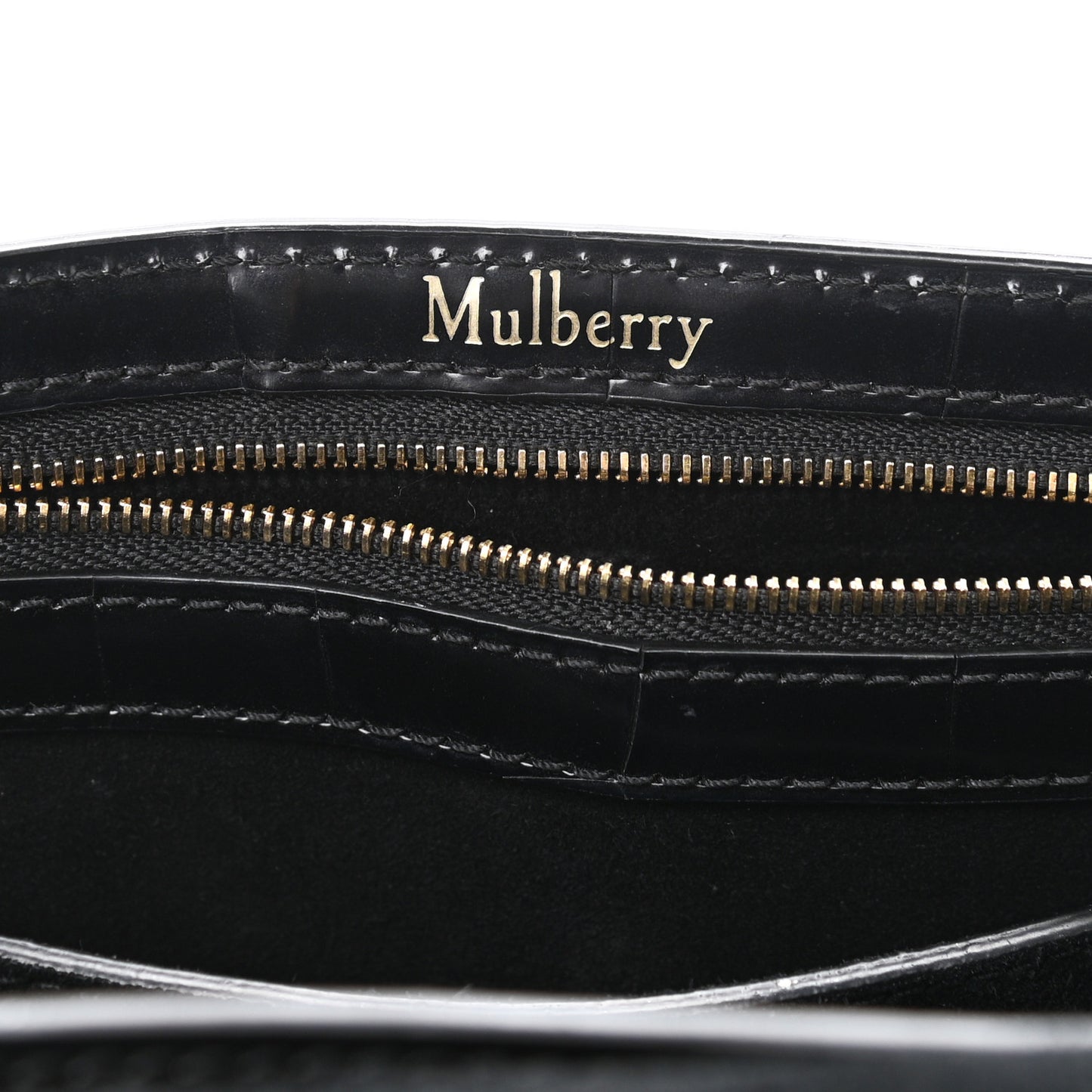 Crocodile Embossed Calfskin Bayswater Black