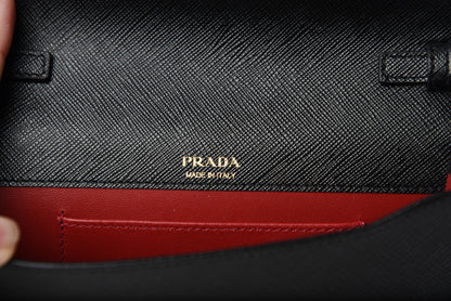 Prada Saffiano Lux Mini Shoulder Bag Black 10 of 14