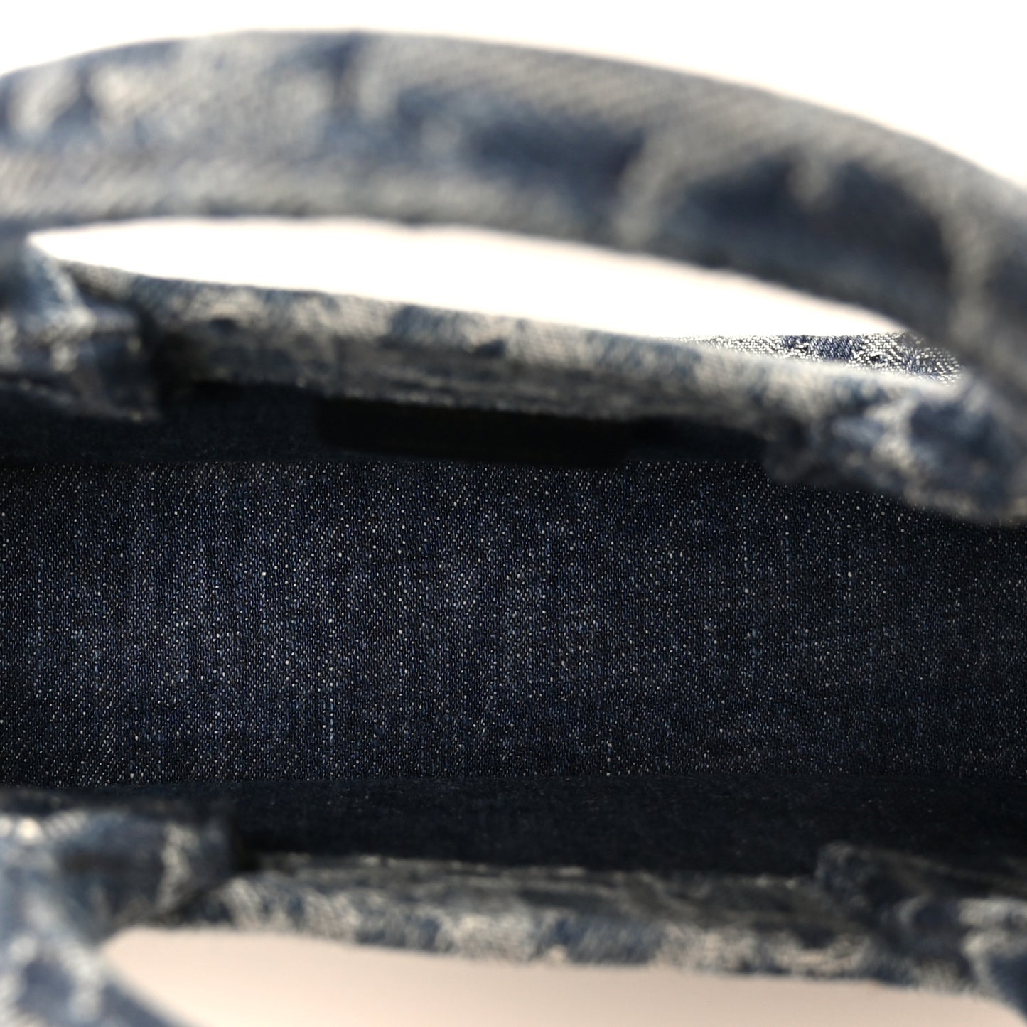 Denim Oblique Mini Book Tote With Strap Blue