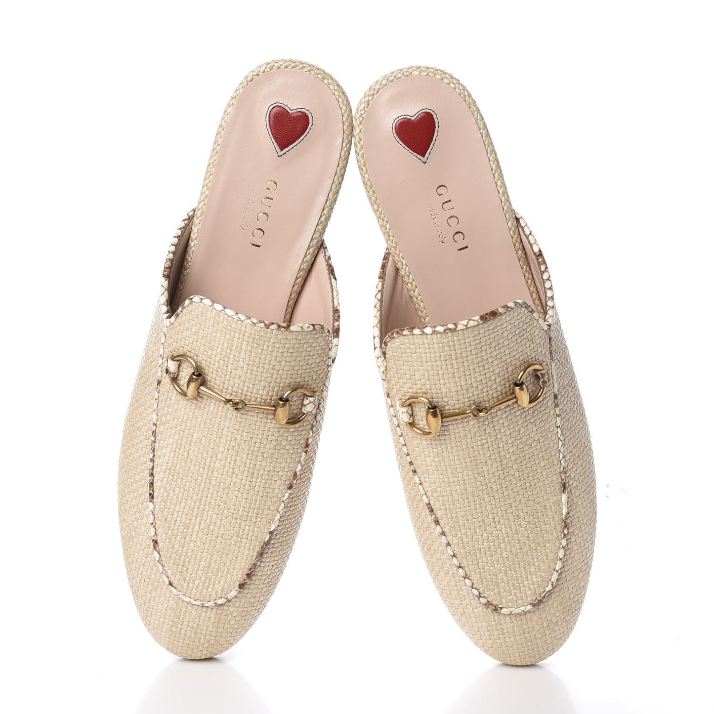 Straw Elaphe Womens Princetown Slippers 39 Natural Cream Brown