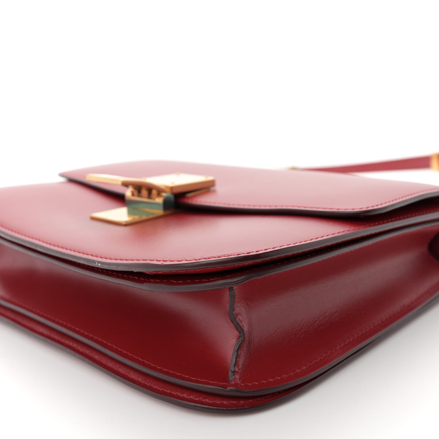 Box Calfskin Medium Classic Box Flap Bag Red