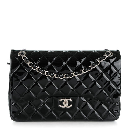 Chanel Patent Quilted Jumbo Double Flap Black 1 of 8