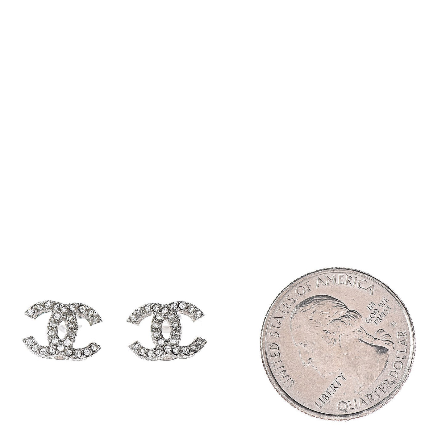 Crystal CC Earrings Silver