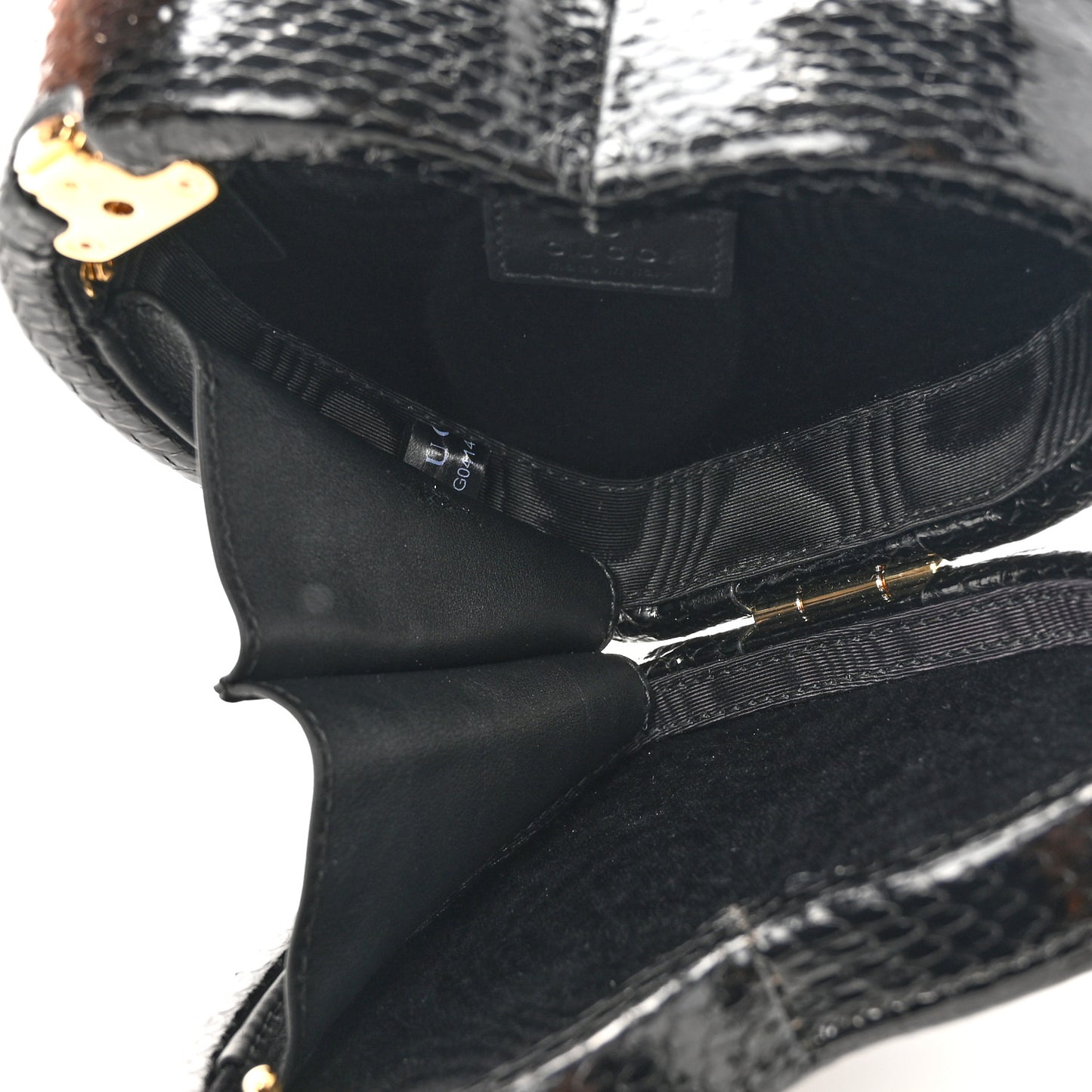Snakeskin Broadway Mini Heart Top Handle Bag Black