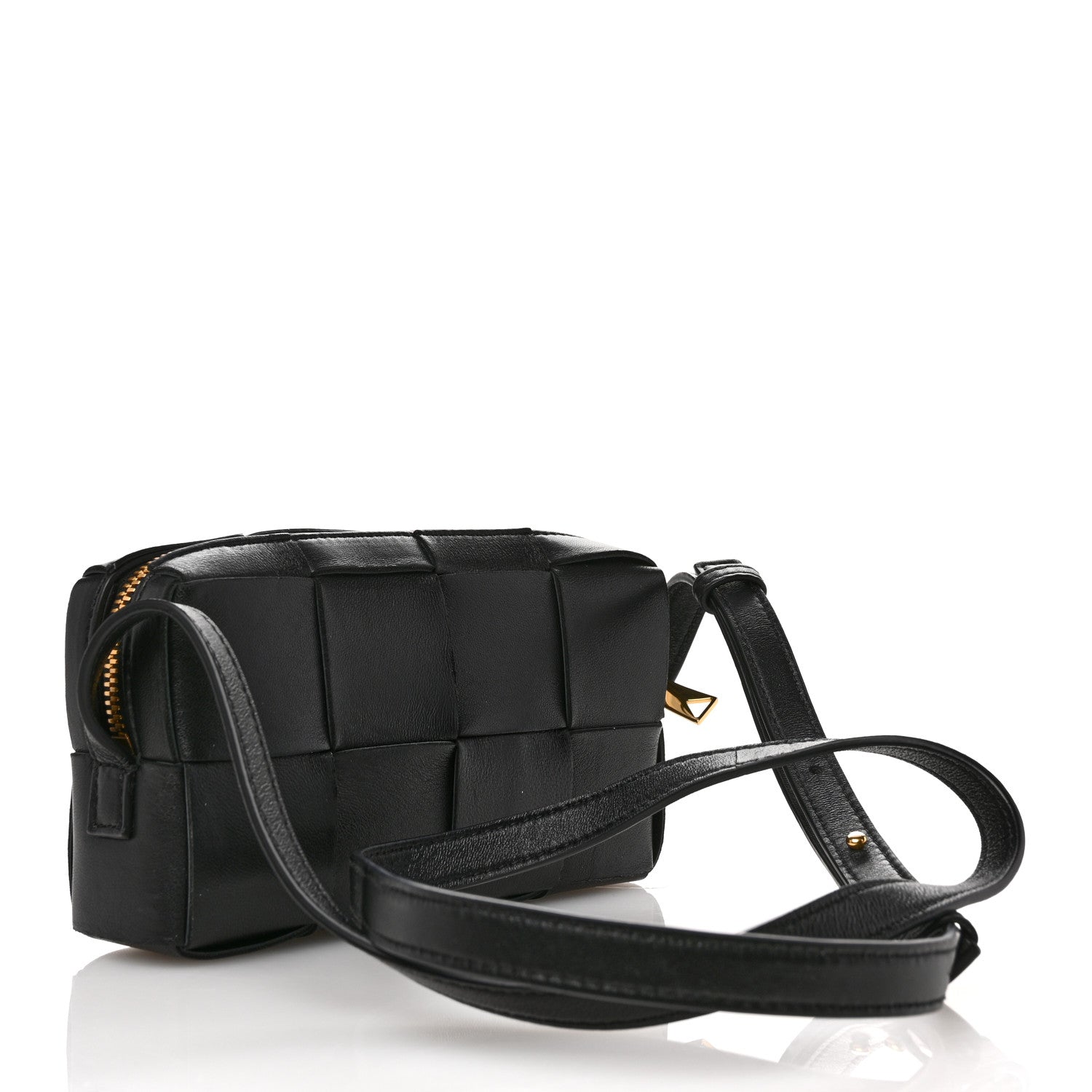 Bottega Veneta Lambskin Maxi Intreccio Cassette Phone Pouch Crossbody Bag Black 2 of 9