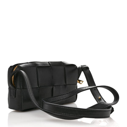 Bottega Veneta Lambskin Maxi Intreccio Cassette Phone Pouch Crossbody Bag Black 2 of 9