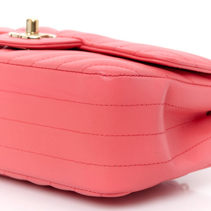 Chanel Lambskin Chevron Quilted Mini Rectangular Flap Pink 11 of 11