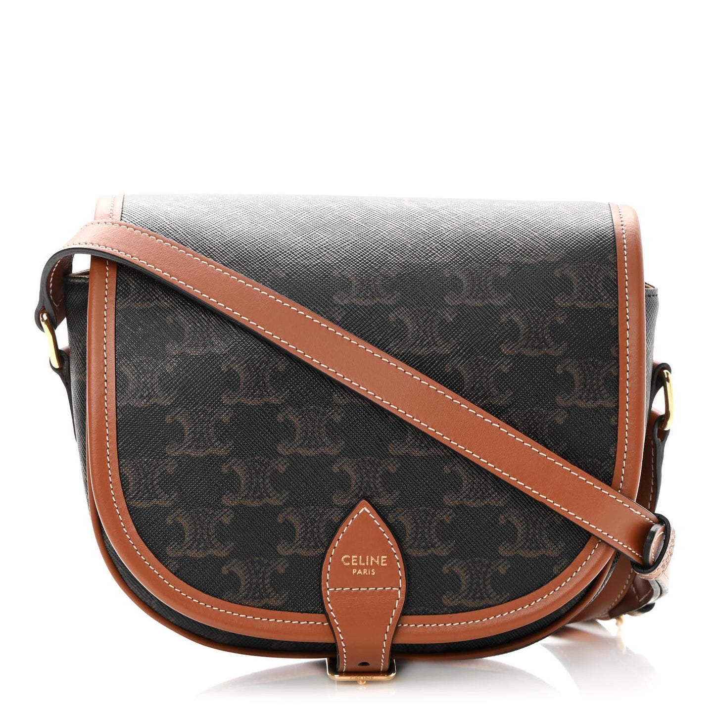Triomphe Canvas Medium Folco Bag Tan