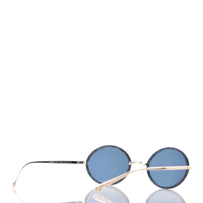 Chanel Metal Denim Oval Sunglasses 4248-J Gold Dark Blue 3 of 9