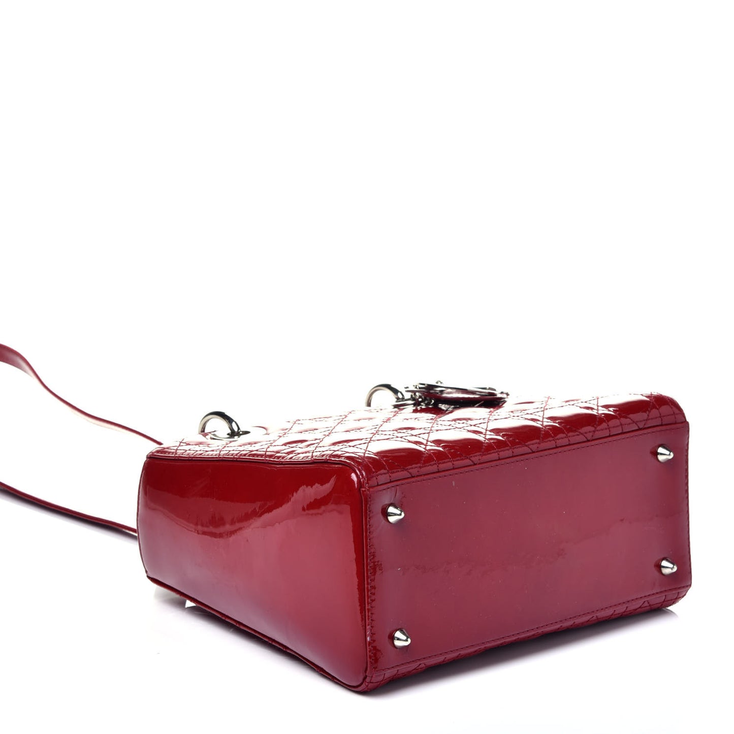 Patent Cannage Medium Lady Dior Red