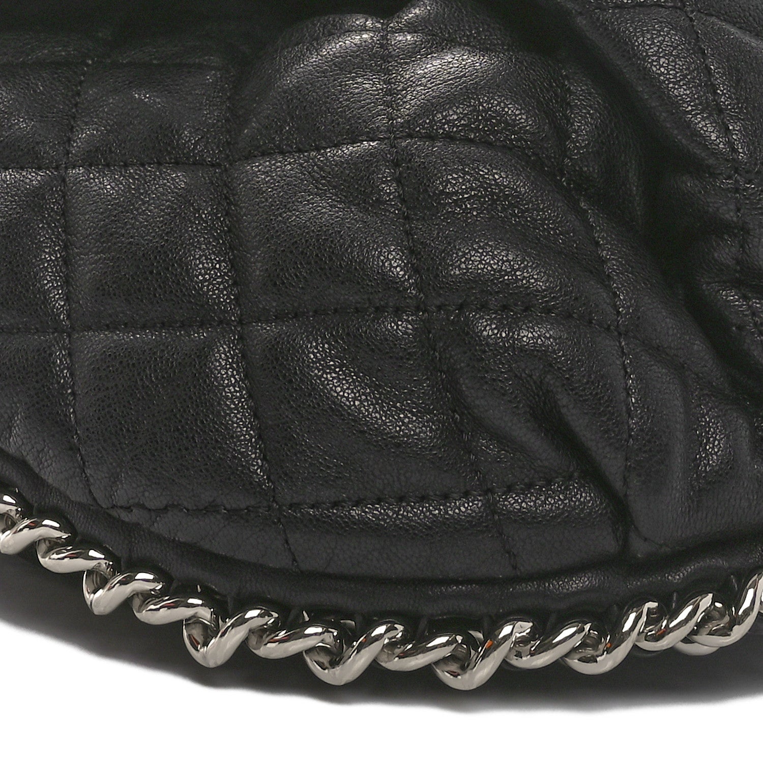 Chanel Washed Lambskin Quilted Large Chain Around Messenger Black 10 of 12